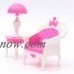6PCS Barbie Dollhouse Furniture Living Room Parlour Sofa Chair Set Toys For Barbie Doll Pink   